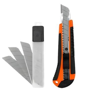 Imagem de Estilete Profissional Emborrachado 18mm Trava  13 Laminas - Bestfer