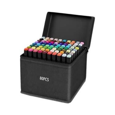 Imagem de Marcadores de Desenho de Álcool Ponta Dupla - Cores Sortidas - Ideal p