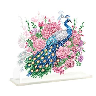 Imagem de DCIDBEI Kits de arte de diamante para adultos, porta-guardanapos para mesa, pavão, 15 x 15 cm, presentes, mulheres, pintura de diamante, porta-guardanapos para guardanapos de papel, pavão, grande