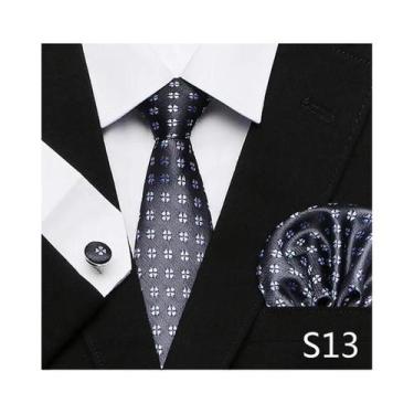Imagem de Conjunto de Abotoaduras e Gravata Xadrez Vermelha para Homens - Ideal 