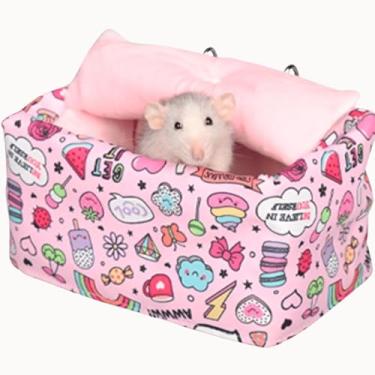 Imagem de Cama de rato Sugar Glider para gaiola, brinquedos de rato à prova de mastigação, cama quente, cesta de aço inoxidável para animais pequenos, acessórios para gaiola de furões e habitats, ninho