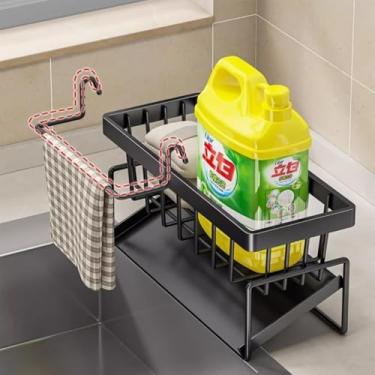 Imagem de Suporte Organizador de Pia com Porta-Bucha, Esponja e Cesto para Detergente