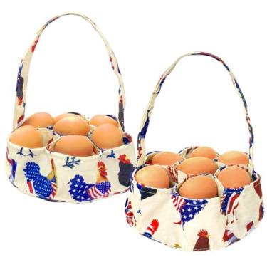 Imagem de TOFOAN Bolsa de ovos para coletar galinheiro de jardim, mini cesta de ovos, colecionador de ovos frescos, cesta de tecido para coleta de ovos com 7 bolsas para ovos de galinha, pato e codorna (1