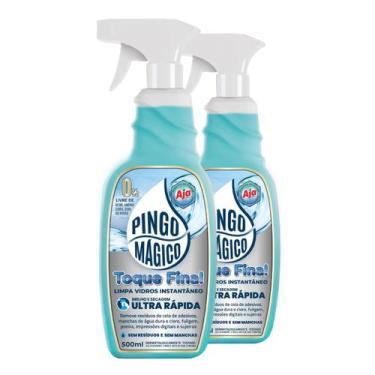 Imagem de 2 Limpa Vidros Instantaneo Potente Pingo Magico 500ml Spray