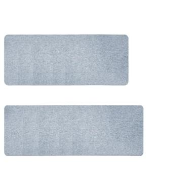 Imagem de Jogo Tapete Cozinha Super Antiderrapante Ln 45x65 45x110 Vr (PRATA CINZA claro prateado)