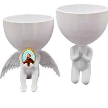 Imagem de Kit Decoração São Francisco Anjinho Relicario  Oração - Point da Fe