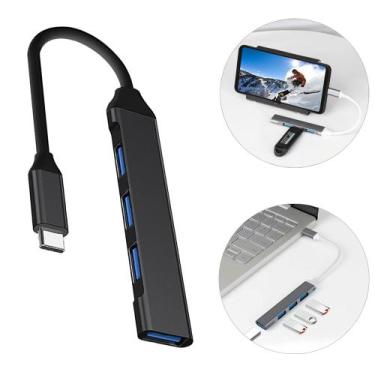 Imagem de Hub Usb-C Tipo-C 4 Portas OTG Extensão 3.0 Adaptador 5 Gbps - Pyneng