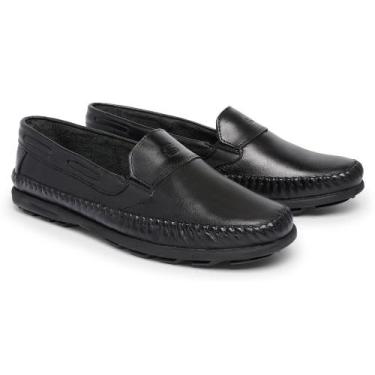 Imagem de Mocassim Masculino de Couro Legítimo Scarpazi Preto 905P, 44