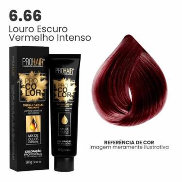 Imagem de Coloração Profissional 60g Pro Color - PROHAIR, 6.66 Louro Escuro Verm