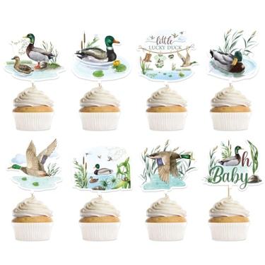 Imagem de 40 Pcs Mallard Duck Baby Shower Decorations, Cute Watercolor Duck Themed Cupcake Toppers, Baby Shower Gender Reveal Party Supplies (8 Designs)