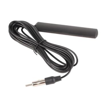 Imagem de Antena de rádio automotivo, Kennso Universal Car FM AM Antena Amplificador Preto Antena de rádio veicular Suporte para para-brisa 85-112MHZ 5M Cabo