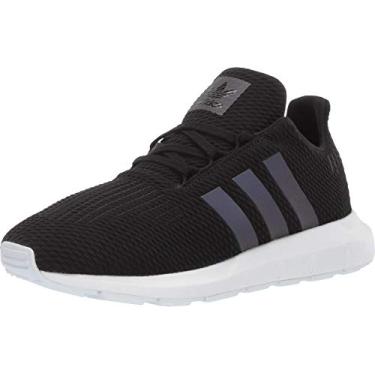 Imagem de adidas Originals Tênis infantil unissex Swift Run, Preto/Weiss-Schwarz/Branco, 7 Big Kid