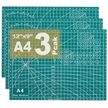 Imagem de 3 peças de tapete de corte autorreparável, tapete de costura de corte rotativo A4, tábua de corte de mesa de 5 camadas dupla face para corte de arte DIY, passatempos, estênceis, álbuns de recortes