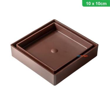 Imagem de Ralo 10x10 Oculto Seca Piso porcelanato Inteligente Marrom - EST acess