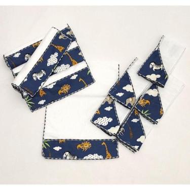 Imagem de Kit com 5 Fraldinha de Boca Dupla Camada + 5 Toalhinha de Ombro Bebê 1