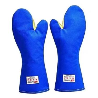 Imagem de Luva Para Forno Industrial 2 Dedos 45 CM Azul Até 300º Benetherm ca 