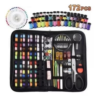 Imagem de Kit De Costura Agulhas Tesoura Linhas Completo Com 172 Peças - Minymix