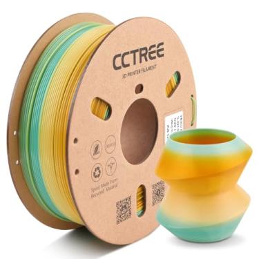 Imagem de CCTREE Filamento de impressora 3D PETG 1,75 mm, carretel de 1 kg, boa adesão de camada de alta dureza, gradiente de cor, filamento PETG, precisão dimensional +/- 0,03 mm, gradiente de laranja para
