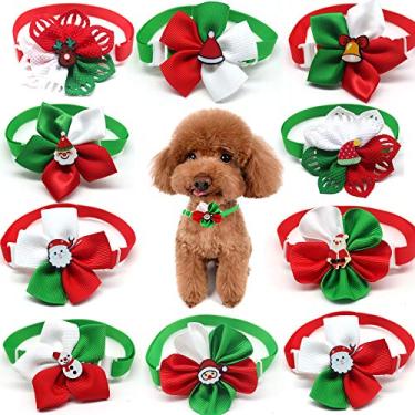 Imagem de Masue Pets 10 peças/pacote com gravata borboleta de Natal para cães e gatos, laços para cães e gatos