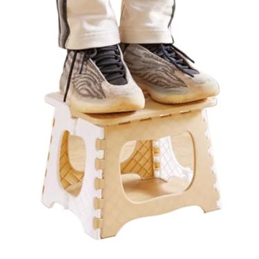 Imagem de Banqueta Banquinho Dobrável De Plástico Resistente Para Viagem