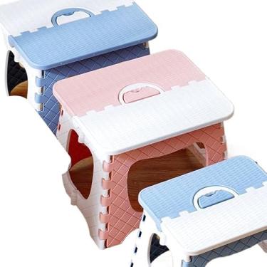 Imagem de Banqueta Banquinho Dobrável De Plástico Resistente Para Viagem