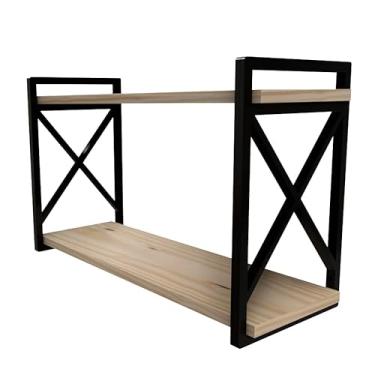 Imagem de Prateleira Industrial Suspensa 20x60, Organizadora Livros Decorações em Salas, Cozinhas, Lavanderia(Prateleira 20x70cm 2° Linha)