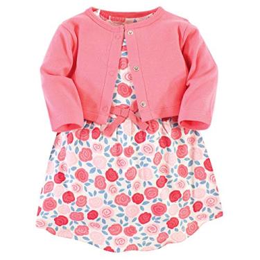 Imagem de Touched by Nature Vestido e cardigã de algodão orgânico para bebês meninas, Rosebud, 3-6 Meses