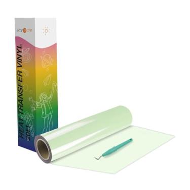 Imagem de HTVRONT Rolos De Vinil Para Transferência Térmica - 30 Cm X 6 M, Verde-Claro, Passar Em Camisas, Máquina Corte Htv All, Fácil Cortar E Com Design Removível (Verde-Claro)