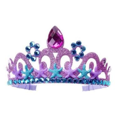 Imagem de Coroa Tiara Sereia Ariel Artesanal Infantil Diadema Princesa Fundo Do 