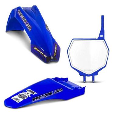 Imagem de Kit Paralama Dianteiro Traseiro Number Plate Mx2 Pro Tork, AZUL, MX2