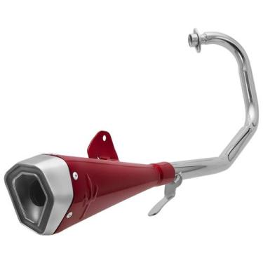 Imagem de Escapamento Pro Tork Serie S Ybr 125 Curva Cromada, VERMELHO, YBR 125