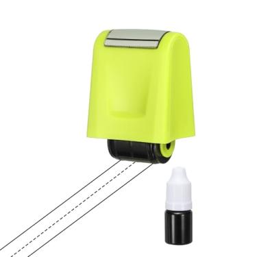 Imagem de PATIKIL Carimbo de rolo tracejado de linhas de escrita à mão, carimbos de linha de autotinta, tiras de frase prática de caligrafia para professores, sala de aula, escritório, casa, verde