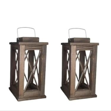 Imagem de Kit Com 2 Luminária Marroquinas Decoração Rústicas Com 3 Palitos em X -Arandela - (32 cm base 14 x14 cm)