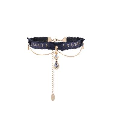 Imagem de HOYOVERSE GENSHIN IMPACT Furina Impression Series - Colar gargantilha multiuso e pulseira de fita de duas camadas, 30 cm, Cobre, Sem Pedra Preciosa