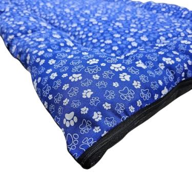 Imagem de caminha pet cachorro gato com bloqueador termico não passa friagem colchonete dog(PEQUENA 50x40,AZUL)