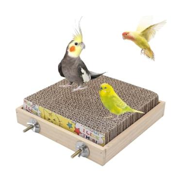 Imagem de Poleiros Para Gaiola,Brinquedo de Papelão para Roer - Poleiro de Treinamento e Ninho para Destruir de Aves Pequenas Calopsitas Periquitos Budgies Canários