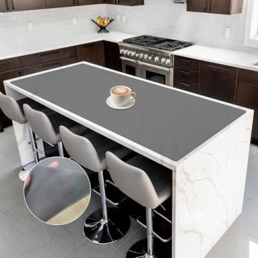 Imagem de Tapetes de silicone para balcão de cozinha, 120 cm x 60 cm, grande, resistente ao calor, ilha de cozinha, impermeável, 2 mm de espessura, tapete protetor de bancada antiderrapante, extra grande, preto