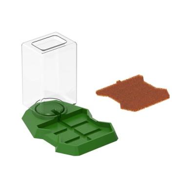 Imagem de Ｂｅｓｇａ Dispensador de água para Répteis, Bebedouro para Animais de Estimação, Prato de Alimentação, Tigela de Comida E água para Tartarugas, Garrafa Dispensa, Marrom