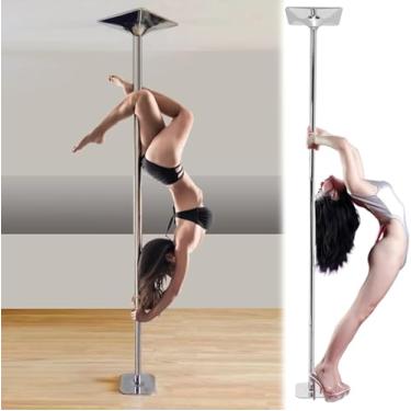 Imagem de 2,2 M 2,7 M 3 M 3,6 M 3,8 M Poste De Dança Ajustável Girando E Dança Estática, Poste De Stripper Portátil Para Carpete De Madeira De Lei, Kit De P, Silver, 311CM-324CM/10ft-10.6ft