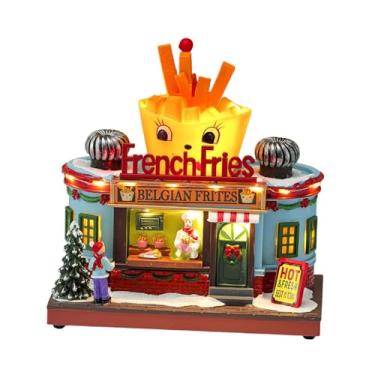 Imagem de Fenteer Estátua de Vila de Natal, Presente Criativo, Multicolorido, Engraçado, Brinquedo, Estatueta Iluminada por LED, Decoração de Casa para Sala de Estar,