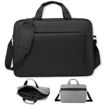 Imagem de Pasta para Notebook até 15'' Impermeável com Bolso Frontal | Bolsa Executiva Unissex Com Alça de Mão e Ombro | Ideal Para Trabalho, Faculdade e Viagem - Cor Cinza | Exclusivo Izal