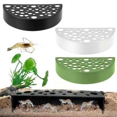 Imagem de hurifeng 3 peças de esconderijos de caverna de camarão - decoração de aquário preto, branco e verde, abrigo de camarão durável, esconderijo seguro e habitat de reprodução para camarão, betta, peixes