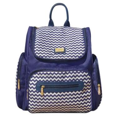 Imagem de Mochila Maternidade Griff Baby Chevron Premium Azul Marinho