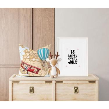 Imagem de Almofada com enchimento Infantil Mapa Avião e Balão - Core Decore