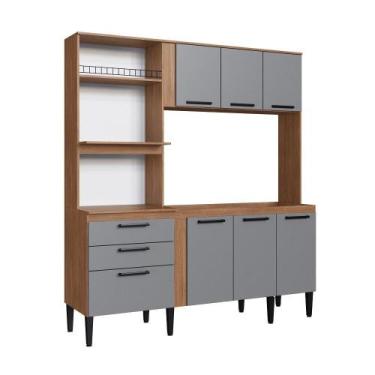 Imagem de Cozinha Sophia 6 Portas 3 Gavetas 2 Espaços para Forno - Casajá, FREIJ