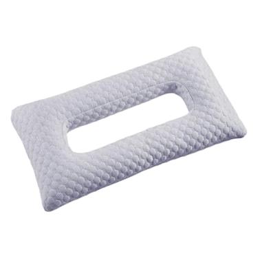 Imagem de WeiLaiKeQi Travesseiro para Piercing de Orelha, Protetor Auricular, Respirável, Macio, Portátil, Confortável com Furo, Cinza, Tamanho real