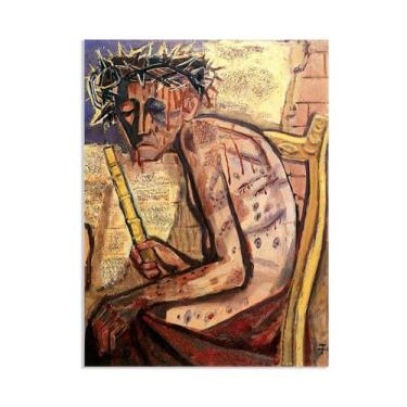 Imagem de SDYJ6GSW Otto Dix Impressão em tela Ecce Homo III Pinturas otto dix arte de parede famosa tela de arte pôsteres para decoração de parede para quarto sala de estar 70 x 50 cm (71.1x50.8 cm) sem moldura