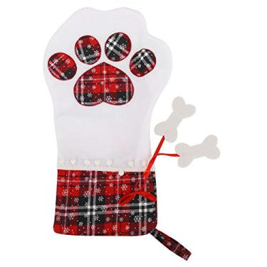 Imagem de Luqeeg Sacos de presente de Natal, meias de garra para cães com grande capacidade, tecido macio, aparência fofa, suave ao toque, durável, padrão de garras para pendurar bonecas, brinquedos, presentes