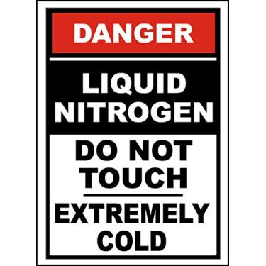 Imagem de Adesivos de vinil - Pacote - Adesivos de sinais de segurança e aviso e armazém - Placa de nitrogênio líquido não toque - Pacote com 3 (8,9 cm x 12,7 cm)