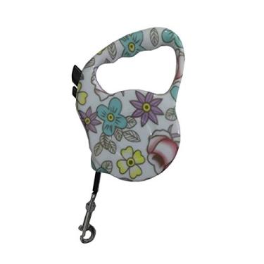 Imagem de Coleira Guia Retrátil Cachorro 5m Cães Passeio Pets - F